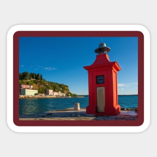 Red Lighthouse in Piran, Slovenia Sticker